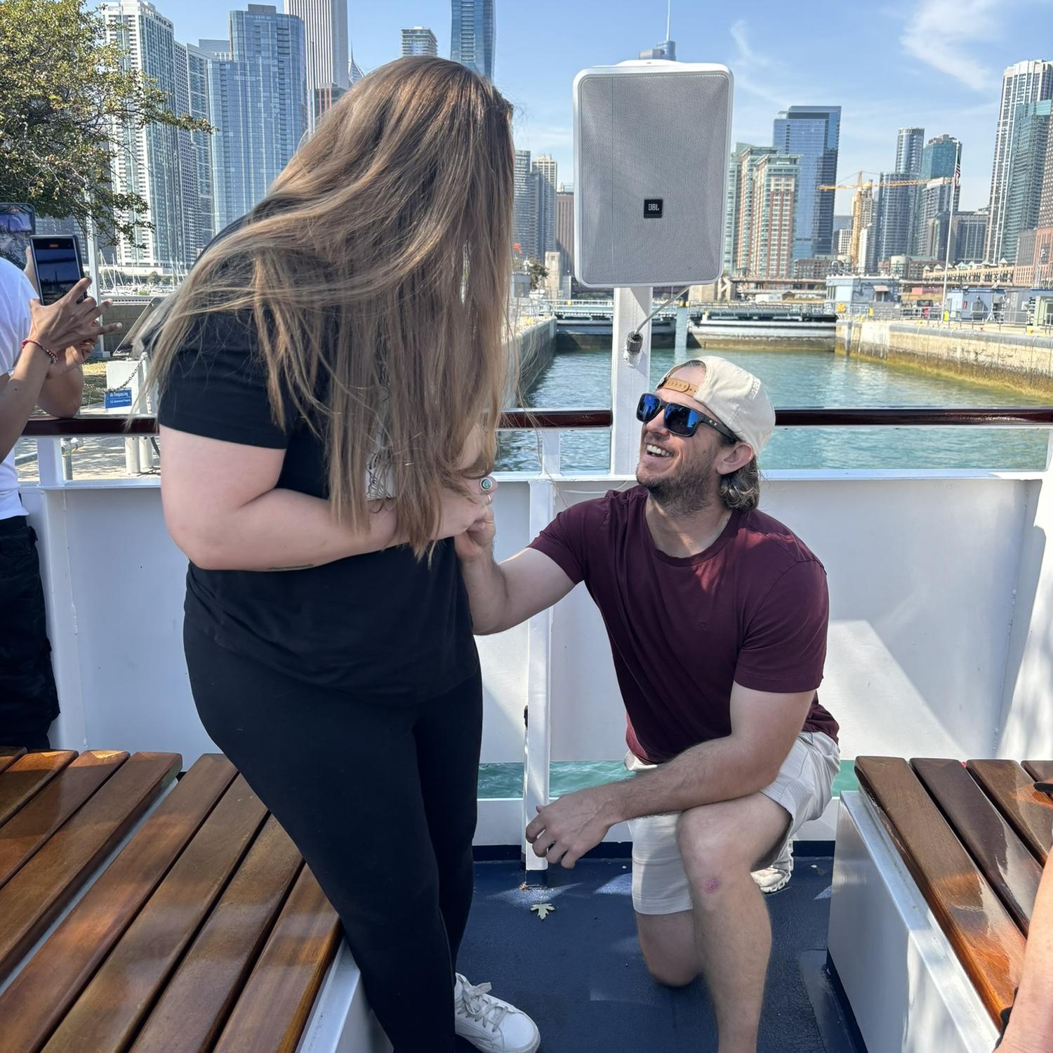 09/19/2024 - Jim proposed during Lauren’s favorite Chicago activity, the Wendella Boats River and Lake Architecture Tour