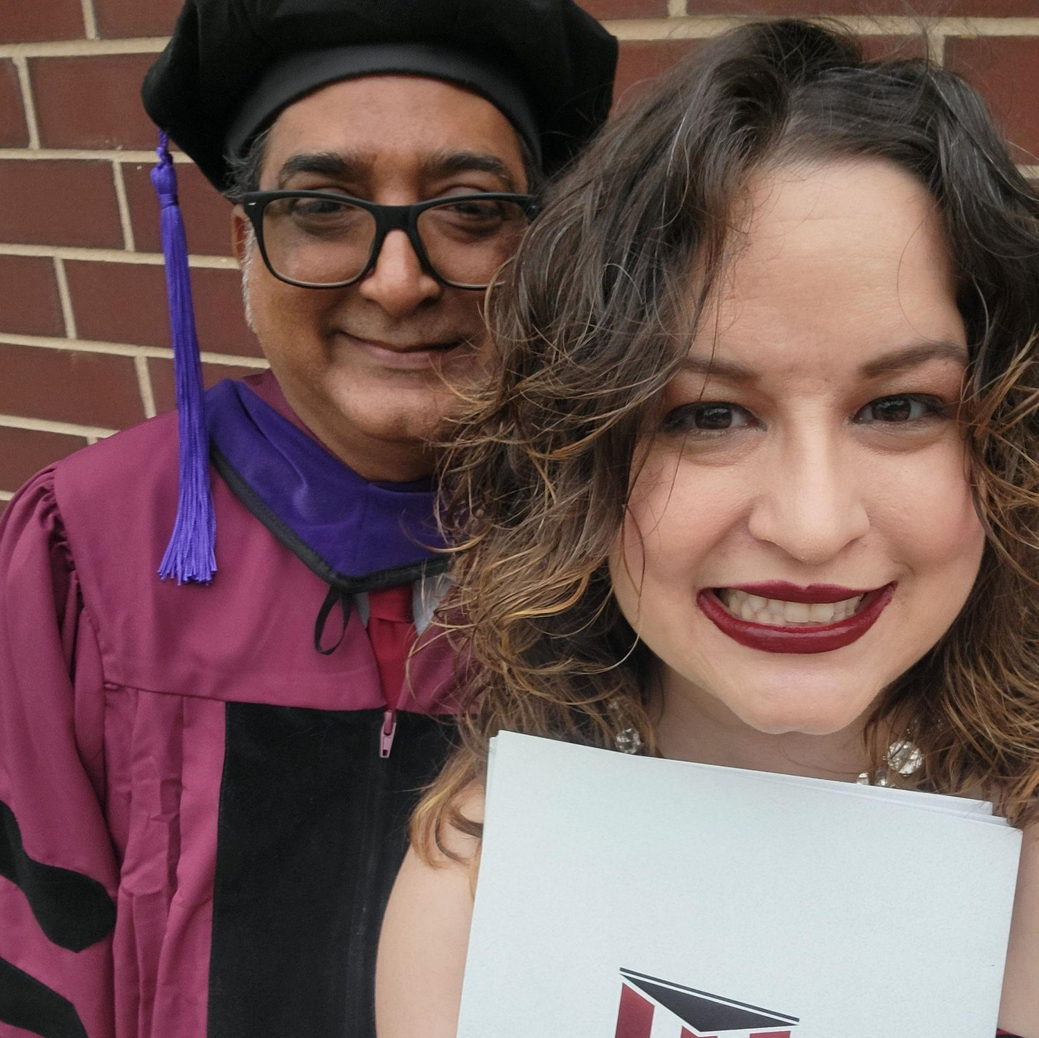 Maritza celebrating Rudy graduating from Law School.  Massachusetts School of Law, June 6, 2025.
