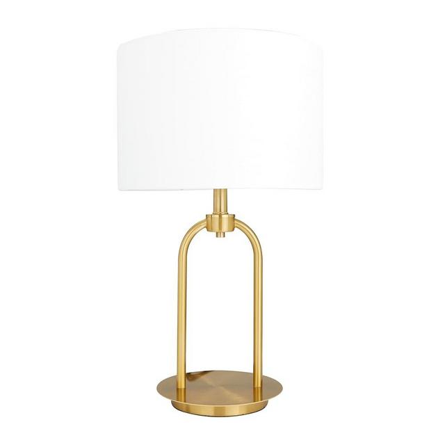 Deco 79 Metal Table Lamp with Drum Shade, 7" x 7" x 19", Gold