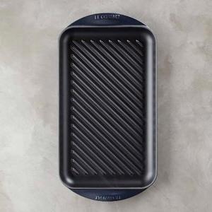 Le Creuset Signature Cast-Iron Double-Burner Skinny Grill, Matte Navy