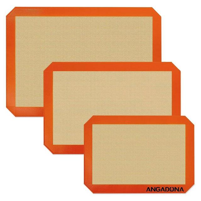 Silicone Baking Mat Sheets Set, Easy Clean &Non-Stick Food Grade Reusable Baking Mat, 1 Half Sheet+ 1 Jelly roll+1 Quarter sheet Baking Mats for Oven, Make Macarons, Cookies, Pizza, Bread and Pastry