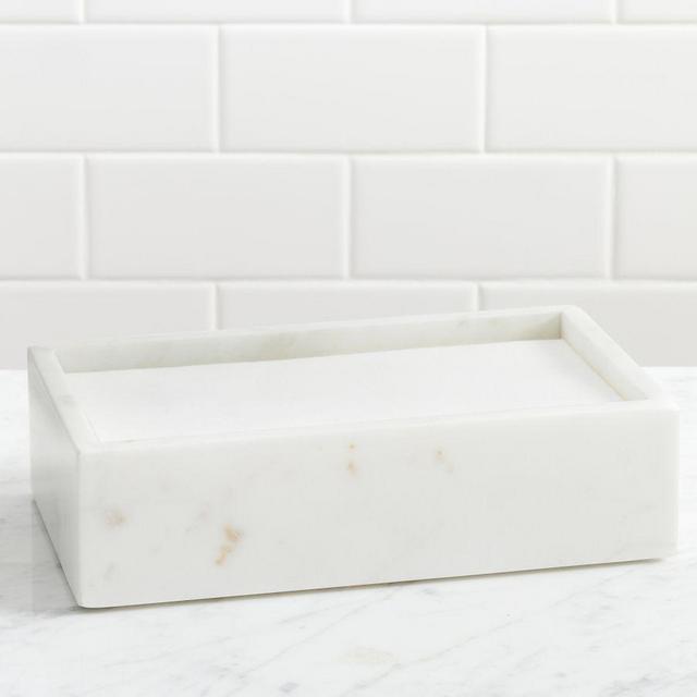 Frost Accessories, Guest Towel Tray, White Marble