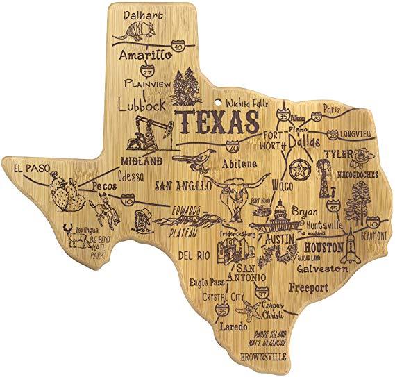 Totally Bamboo Texas State Destination Bamboo Serving and Cutting Board