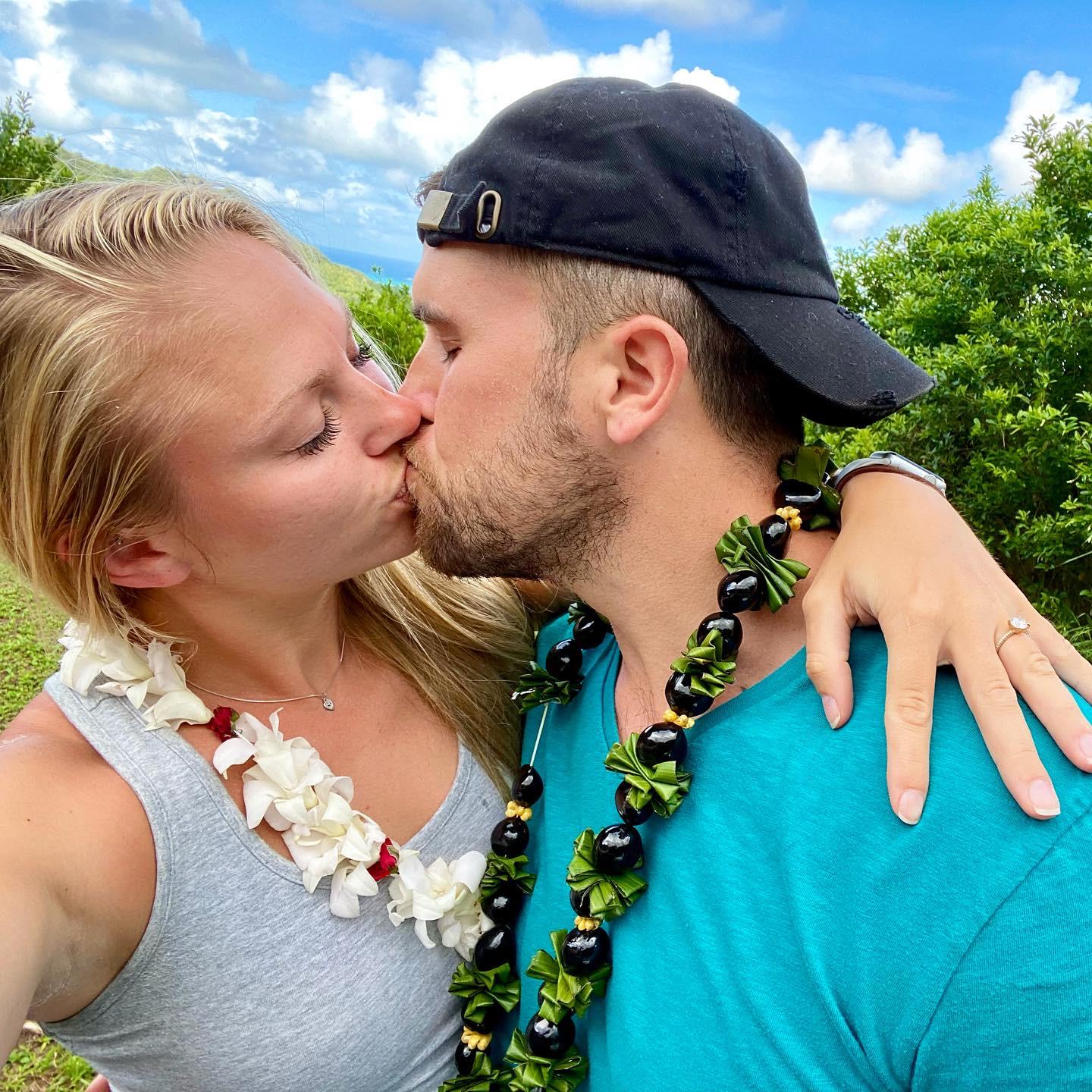 April 2021 - Getting lei'ed in Hawaii!! Ha Ha