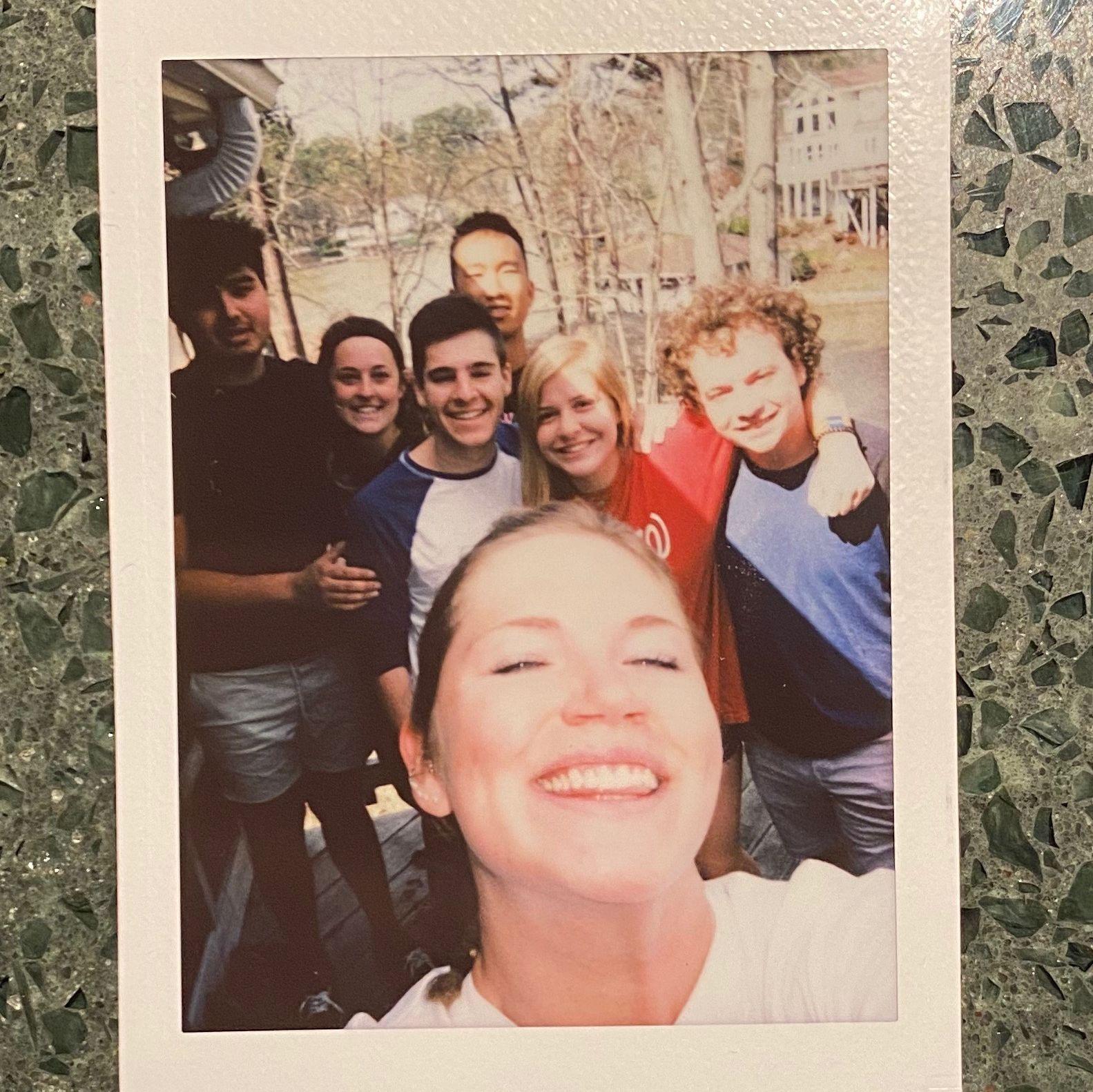 Group picture at our friend's lake house before we started dating