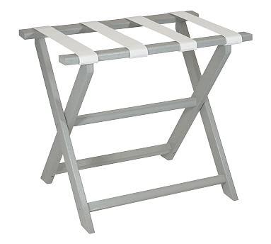 Light Gray Eco Luggage Rack, White Woven Straps