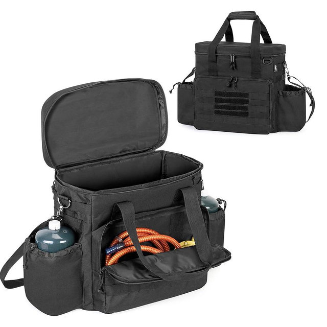 samdew Portable Propane Heater Bag Compatible with Mr. Heater MH9BX, Carrying Case with Multiple Pockets for Accessories, with Water-resistant Bottom, Bag Only