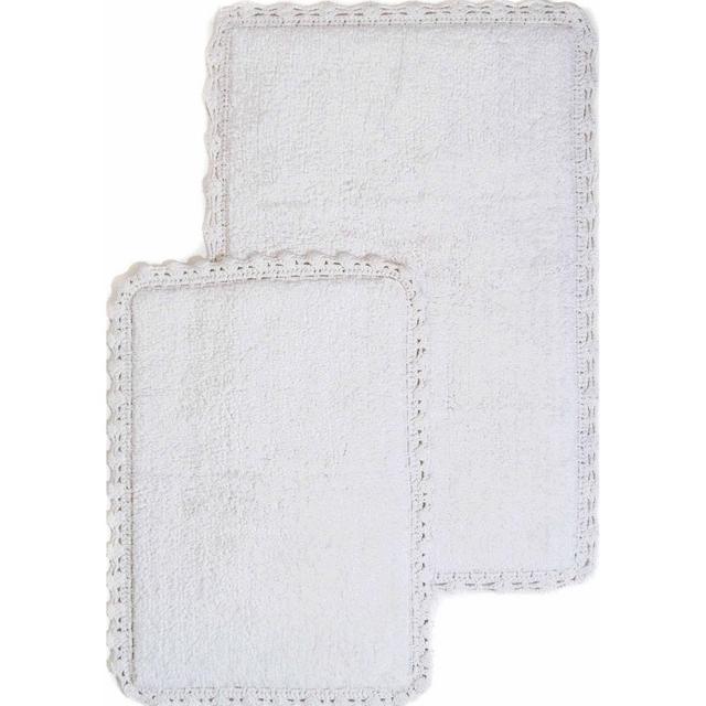 2pc Solid Crochet Bath Rug Set Ivory - Chesapeake