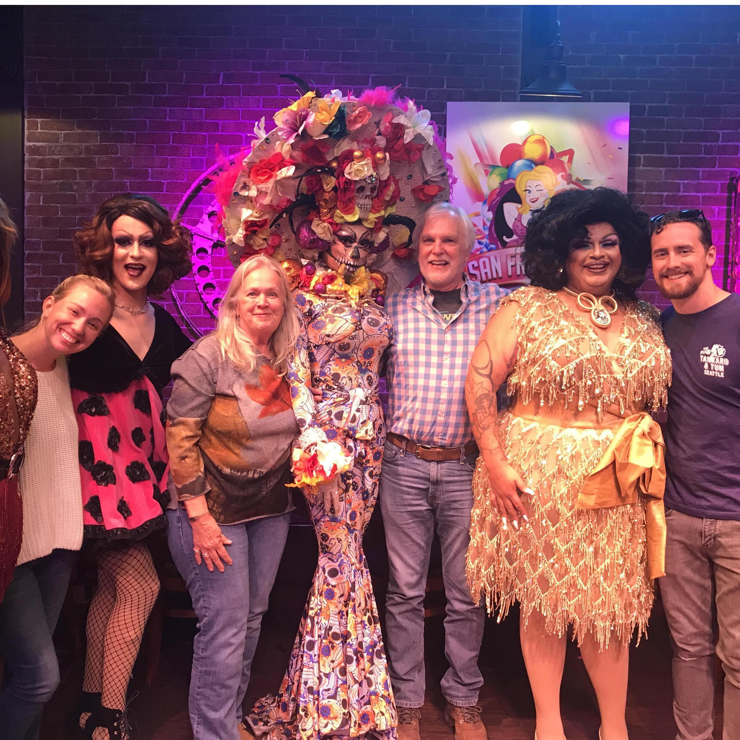Emily's parents came to visit us in SF - so we went to a Drag Show at Hamburger Mary's!