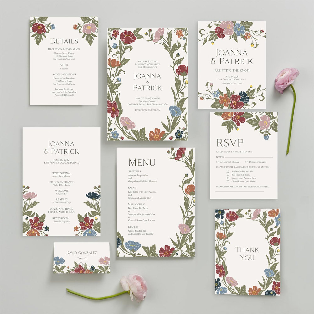 Glenarden | Currant Red | Zola Wedding Programs