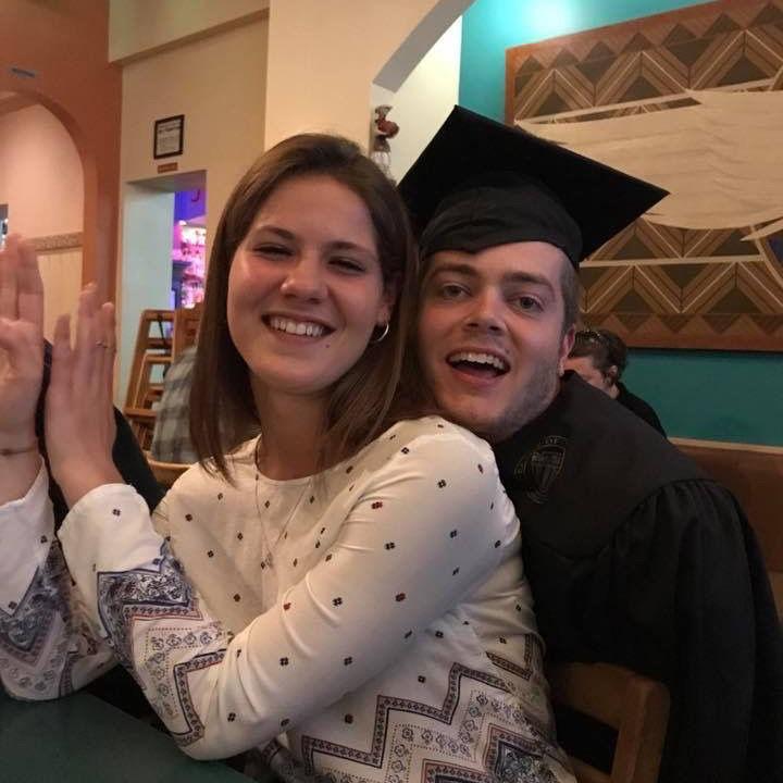One of our first pictures together (beautiful, right?) at Teddy's college graduation dinner