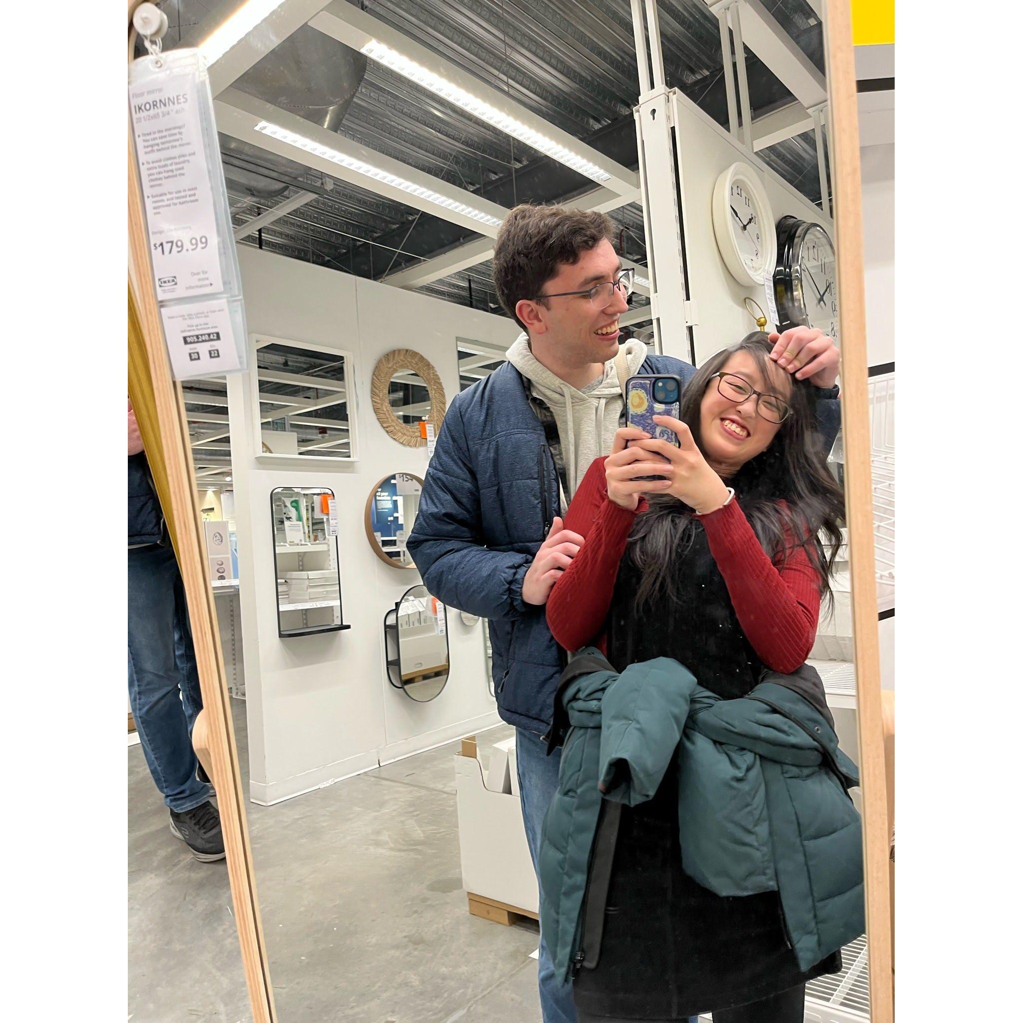 April 30, 2023 - While trying to take a cute mirror selfie photo in IKEA, Michael commented that Josie looked emo with her bangs in the way and this is the photo that occurred lol
