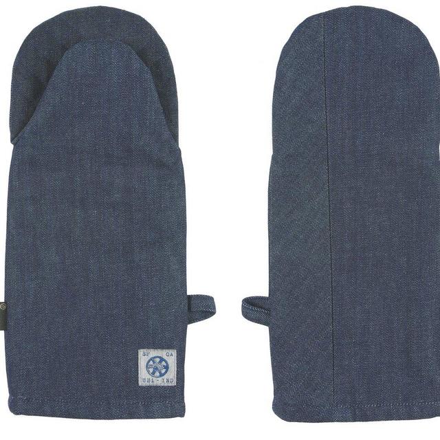 Dual Hand Denim Oven Mitt