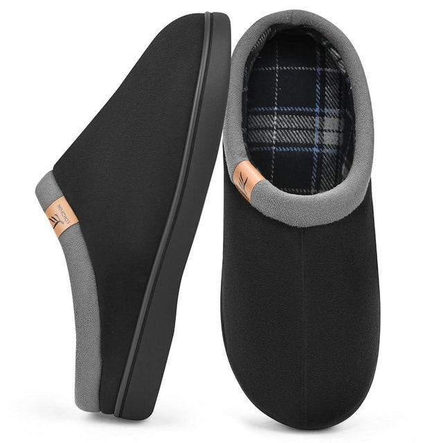 Memory Foam Mens Slippers Slip-On Comfy House Slippers for Men Indoor Outdoor Non-Slip Warm Winter Men’s Bedroom Slippers Size