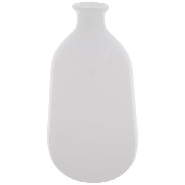 White Round Glass Vase - Tall