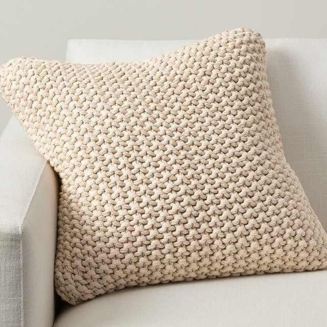Bayside Seedstitch Pillow Cover, 22", Oatmeal