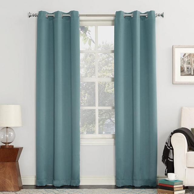 Sun Zero Easton Energy Saving Blackout Grommet Curtain Panel, 40" x 84", Mineral