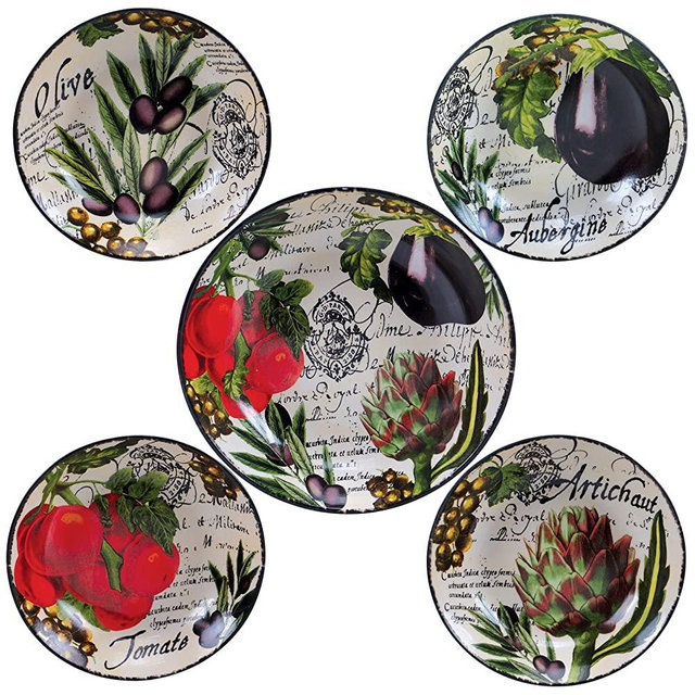 Certified International Corp 89230 Certified International Botanical Veggies Pasta Set, Multicolored, 5 Piece