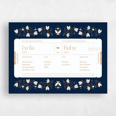 Navy, Blue Wedding Invitation - Montavilla Pass