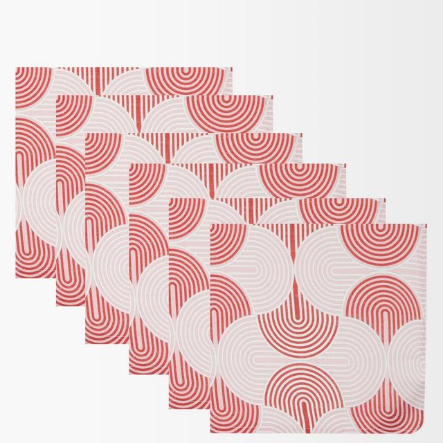 La DoubleJSet of six Slinky Rosso-print linen napkins