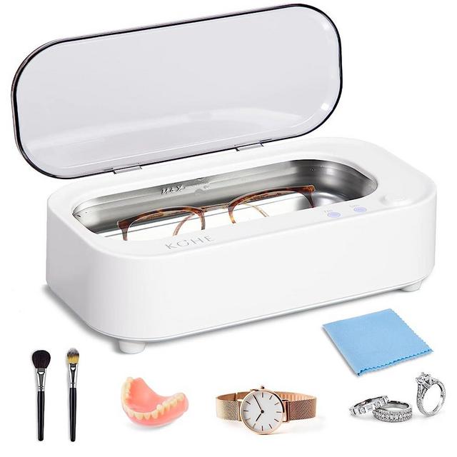 Ultrasonic Jewelry Cleaner Machine - 47Khz Silver Cleaner, Ultrasonic Cleaner Machine for Eye Glasses, Ring, Earring, Necklaces, Watch Strap, Makeup Brush, 304 Stainless Steel Tank with 12OZ