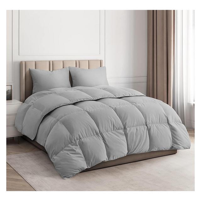 CGK Linens Goose Down Alternative Comforter in Light Gray, Size Queen