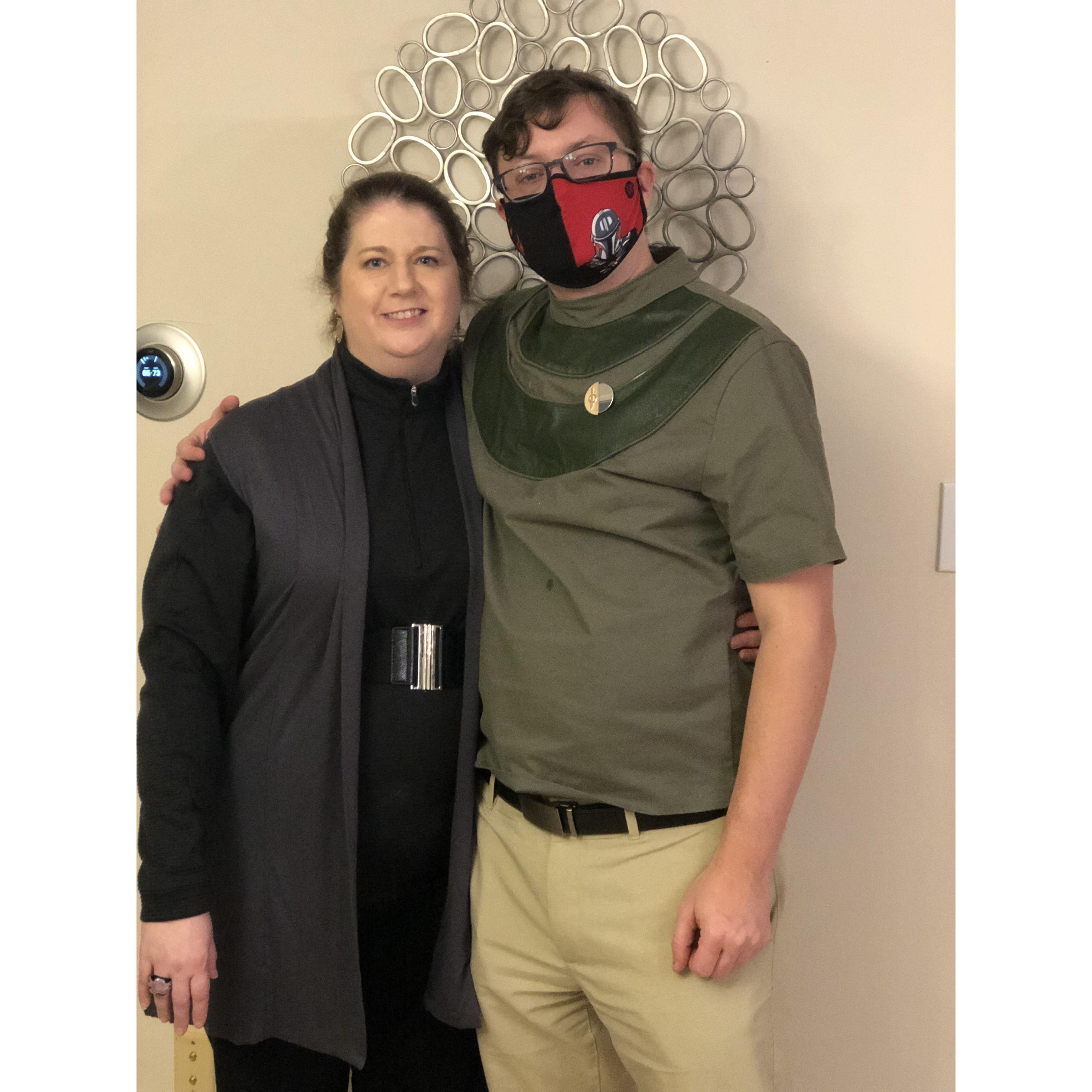 Ryan and I dressed as General Organa and Revan Kator for Halloween!
