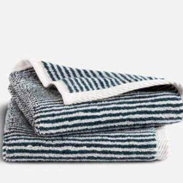 Plush Turkish Cotton Washcloths in Striped Abyss