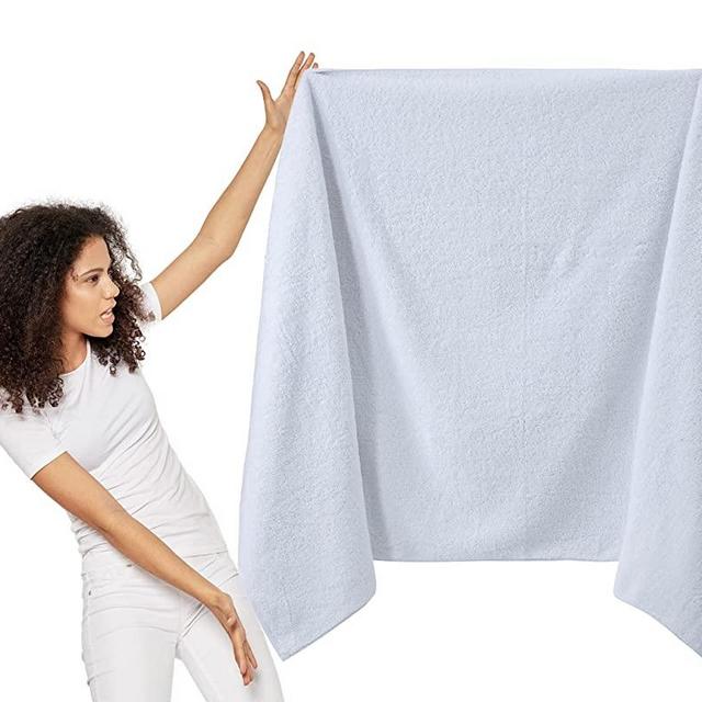 Textilom 100% Turkish Cotton Oversized Luxury Bath Sheets, Jumbo & Extra Large Bath Towels Sheet for Bathroom and Shower with Maximum Softness & Absorbent ( 40 x 80 inches )- White