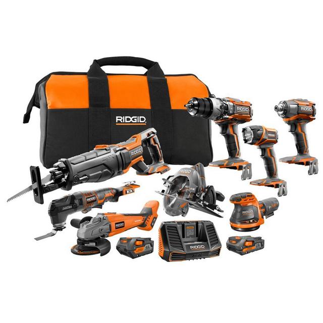18-Volt Cordless 8-Piece Combo Kit with (1) 4.0 Ah Battery and (1) 2.0 Ah Battery, Charger, and Bag