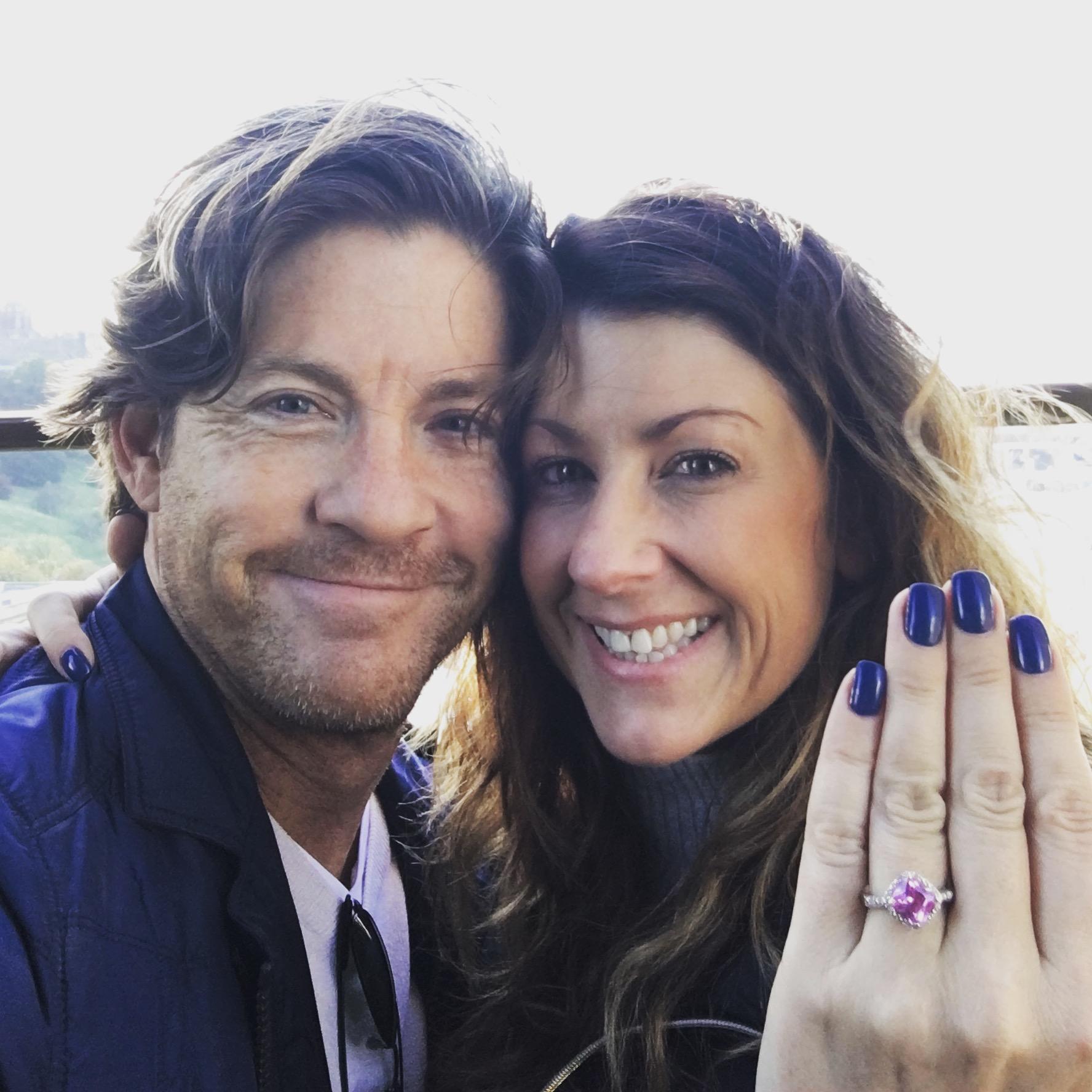 The day he asked, and I said yes. 
On top of the Scott Monument, Edinburgh.