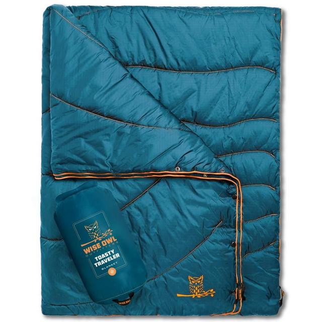 Wise Owl Outfitters Camping Blanket - Packable Compact Lightweight ”Toasty Traveler” for Outdoor Camp Backpacking Hiking and Cold Weather Travel - Puffy Ultralight Blankets
