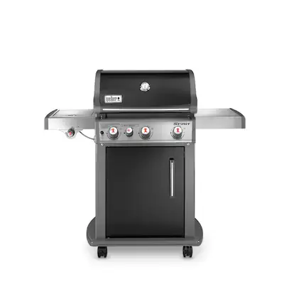 Weber Spirit E-330 Black Porcelain-enamel 3-Burner Liquid Propane Gas Grill with 1 Side Burner