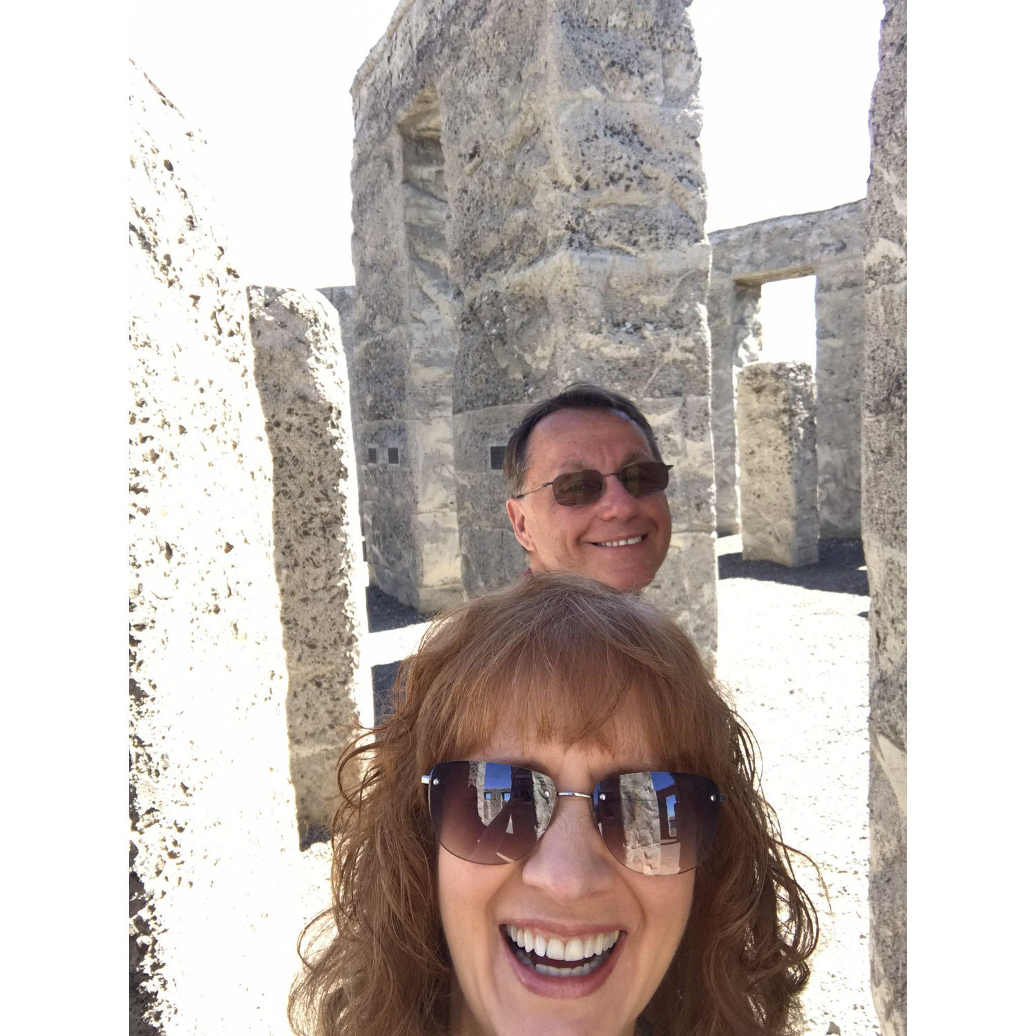 The couple with 2 heads! Taken at the Stonehenge replica at Maryhill, WA.