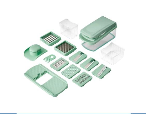 Pioneer Woman Agatha 8-in-1 Food Slicer & Chopper, Green (Agatha Green)