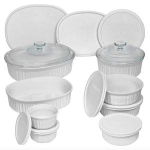 CorningWare French White 18-Piece Bakeware Set