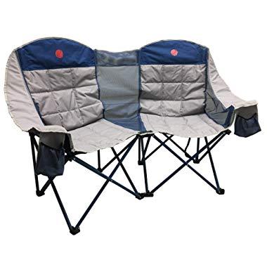 OmniCore Designs MoonPhase Home-Away LoveSeat Heavy Duty Oversized Folding Double Camp Chair Collection (Single, Double, Triple)