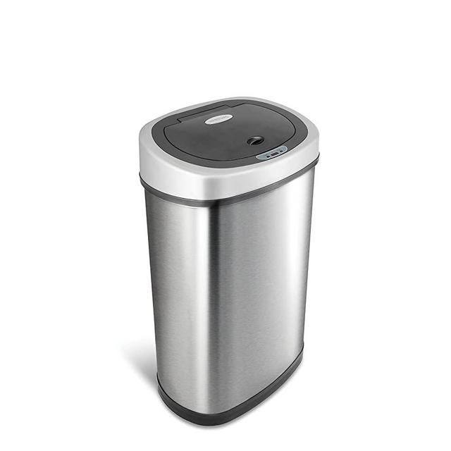 Ninestars AMZ-50-9 Deluxe Automatic Motion Sensor Oval Trash Can, 13 gal, Stainless Steel