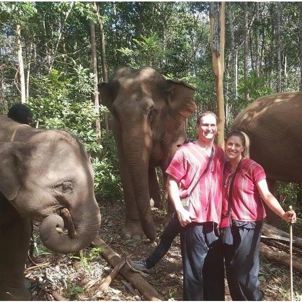 We went to Thailand for Christmas and New Years. This was the day after xmas in the mountains of Chang Mai! We spent all day with this three elephants at a rescue preserve! Magical!