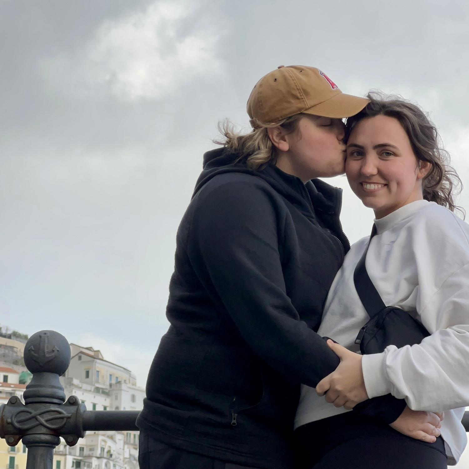 Kisses on the Amalfi Coast, Italy.