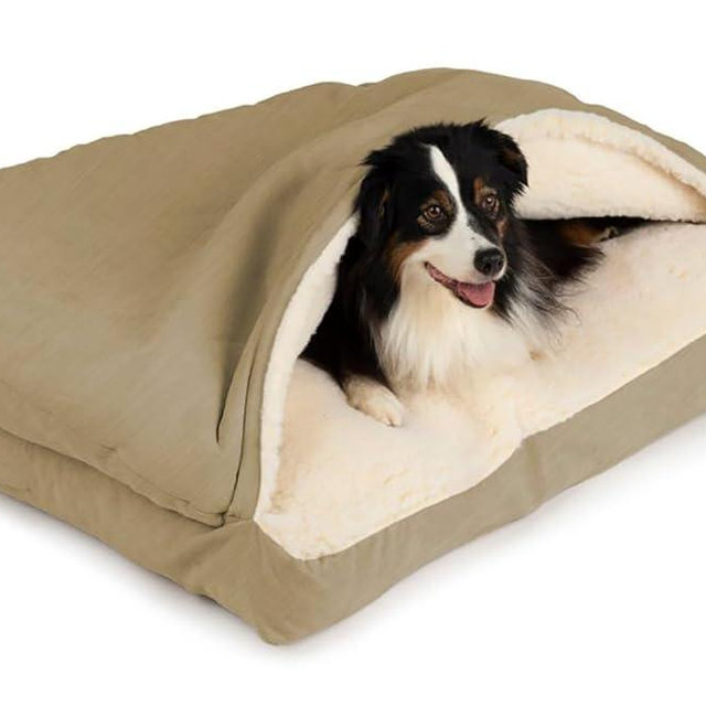Snoozer Pet Products Rectangle Cozy Cave Dog Bed, Large, Khaki