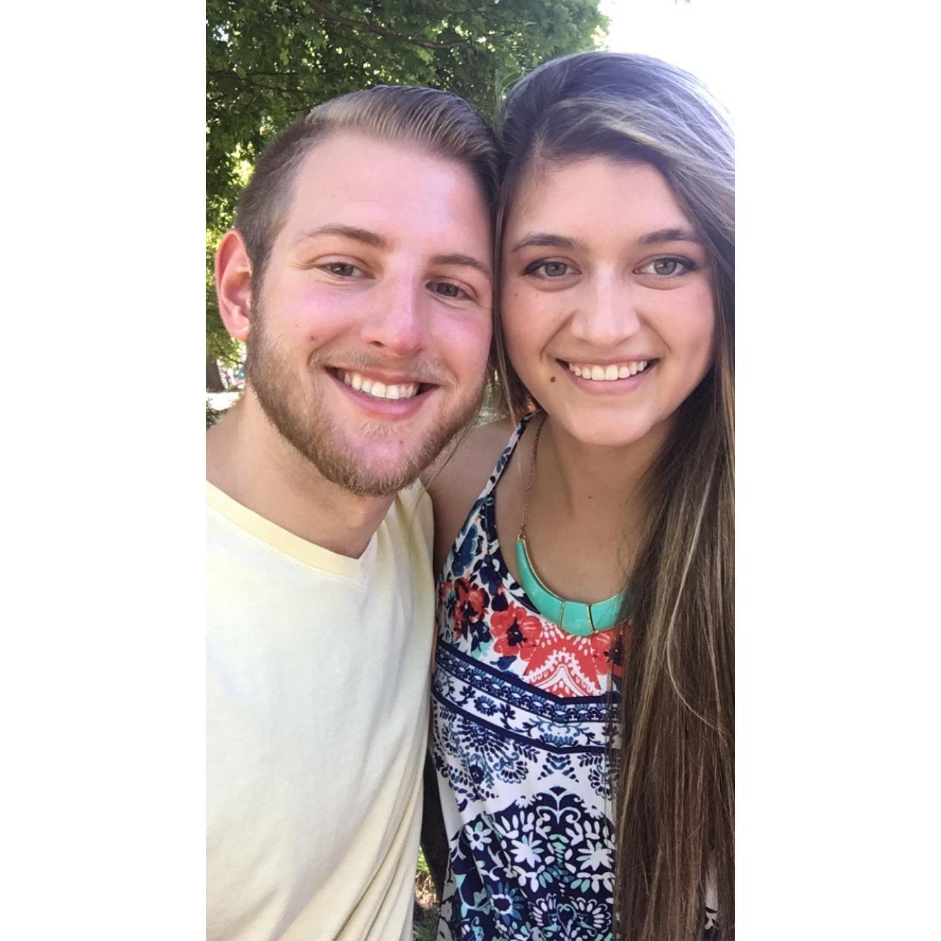 In lieu of a "Happy 1 Year Anniversary" photo we have this one taken sometime before it. We weren't able to spend it together so instead we Facetimed and ate Bdubs.