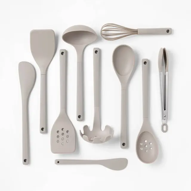 10pc Nylon Kitchen Utensil Set Gray - Figmint™