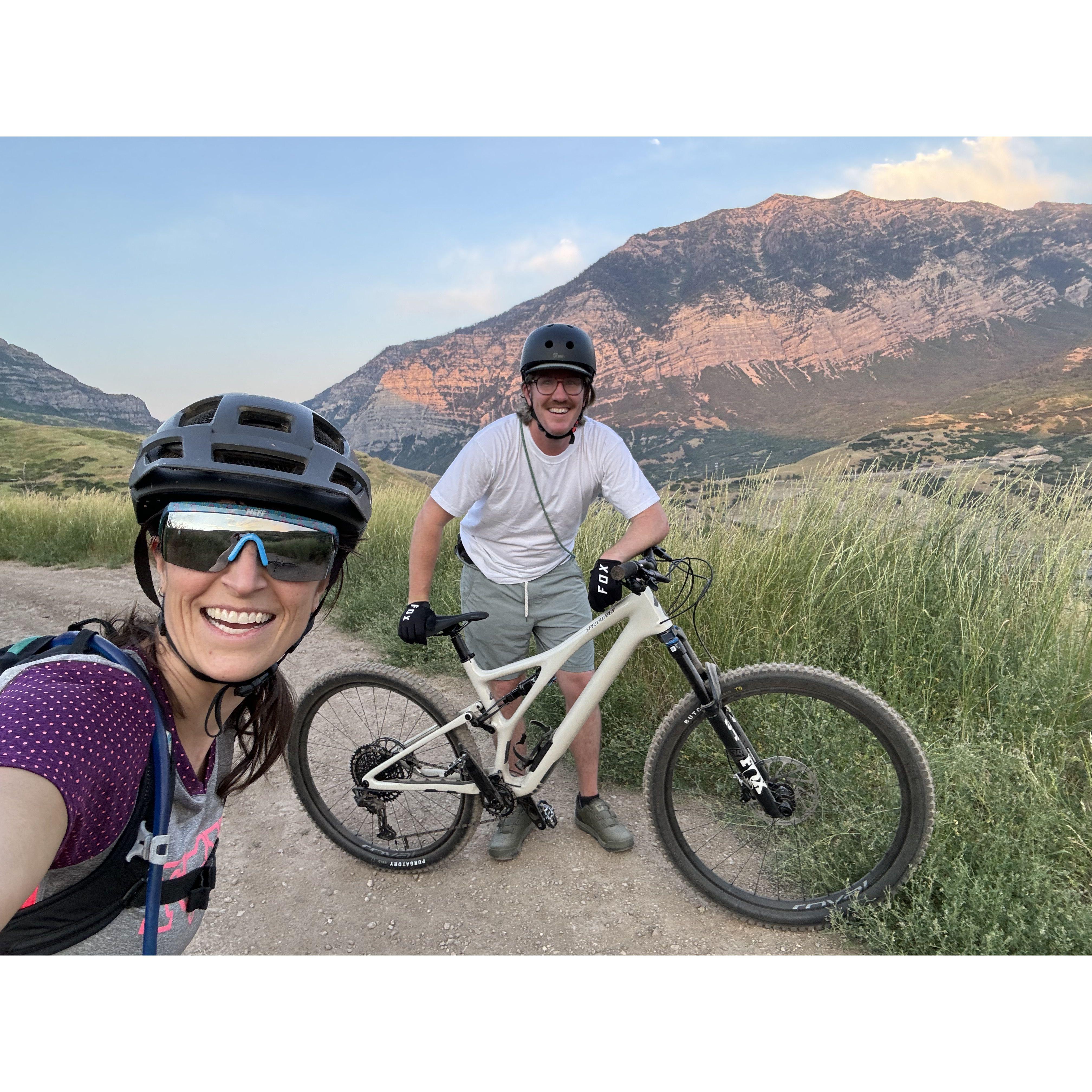 John's first ride on his new mountain bike!