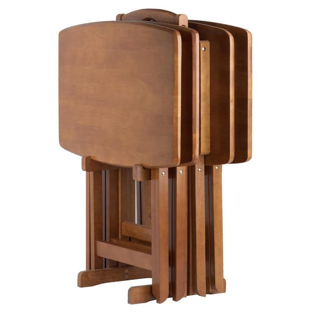 5pc Dylan Oversize Snack Table Set Teak Brown - Winsome