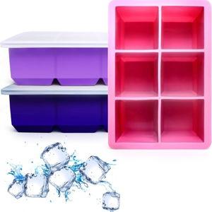 Silicone Ice Cube Trays 3 Pack | Dark Pink, Dark Purple, Dark Blue