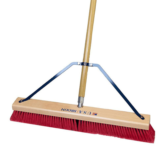 USA Broom 24 in Heavy Duty Push Broom Indoor/Outdoor Garage Shop 100% Made in USA
