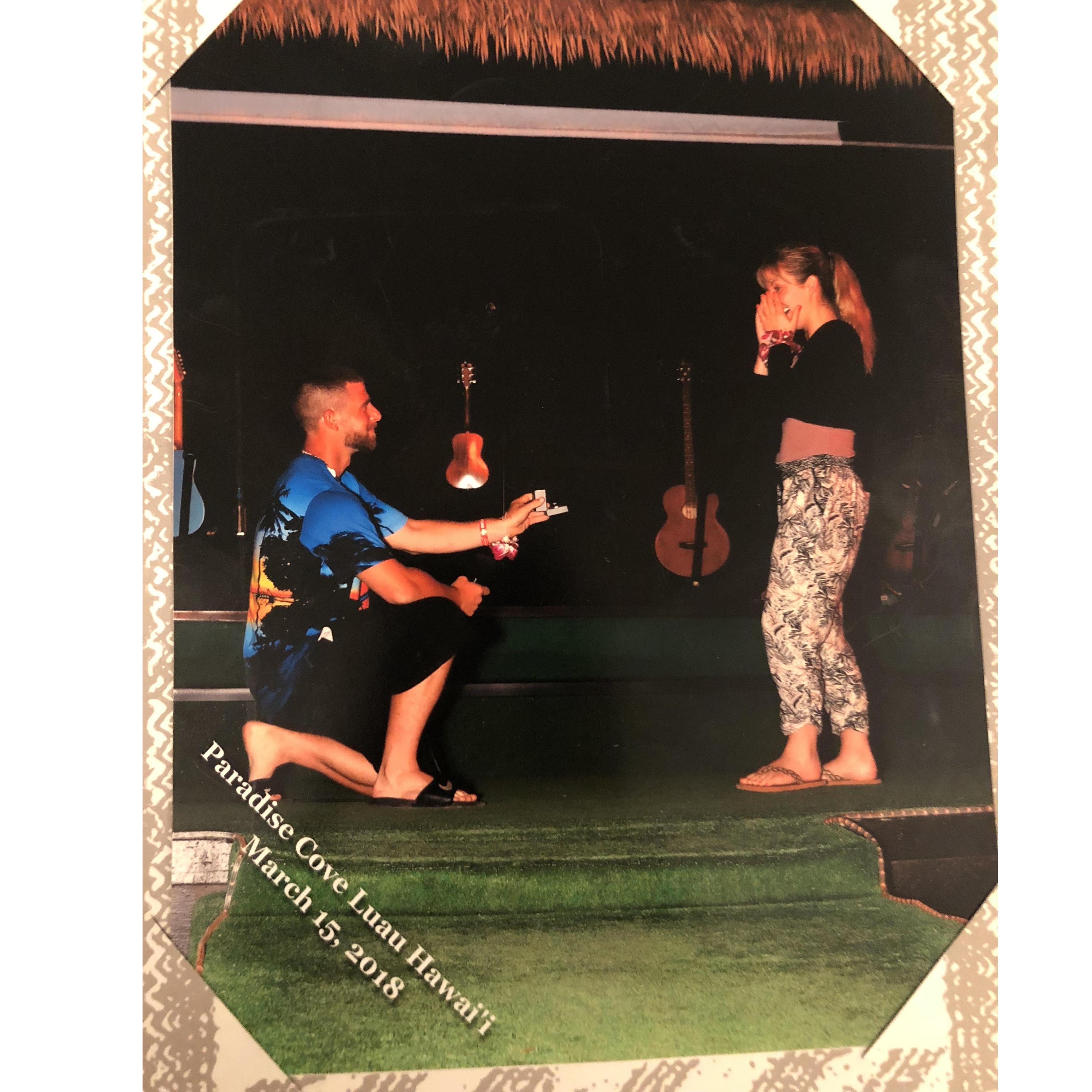 The proposal in Hawaii March 2018