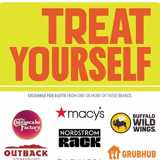 Multi-Brand Choice Cards Treat Yourself Gift Card