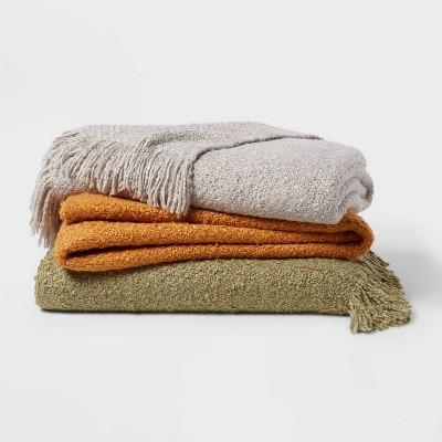 Fringed Boucle Bed Throw - Threshold™